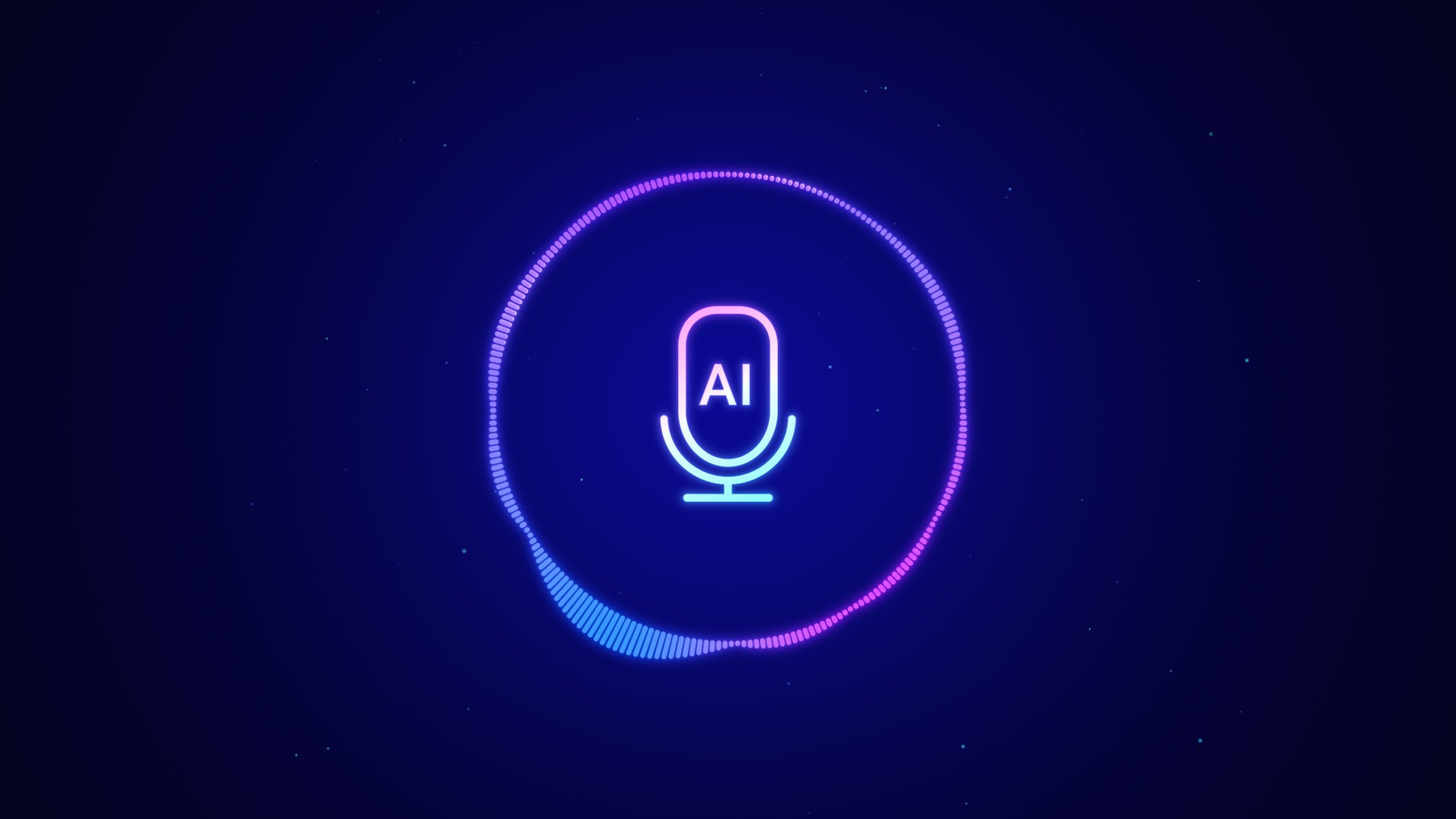 AI voice recognition personal assistant technology concept, smart artificial intelligence app screen, machine speech generated, online support chat bot, automated virtual business customer service